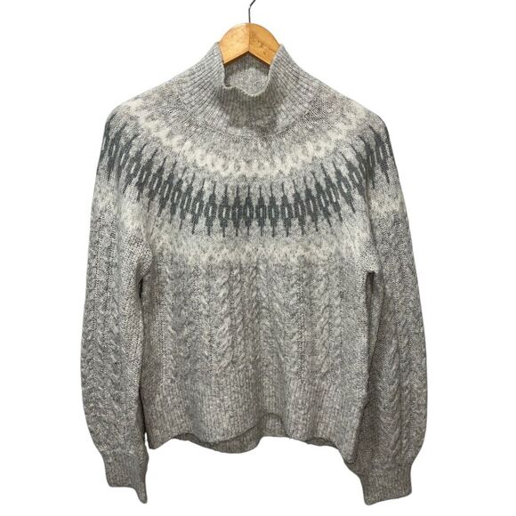 Abercrombie & Fitch Women's Patterned Turtleneck Knit Sweater Small Oversized - Picture 1 of 7